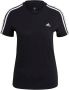 Adidas loungewear essentials slim fit 3 stripes shirt zwart dames - Thumbnail 2