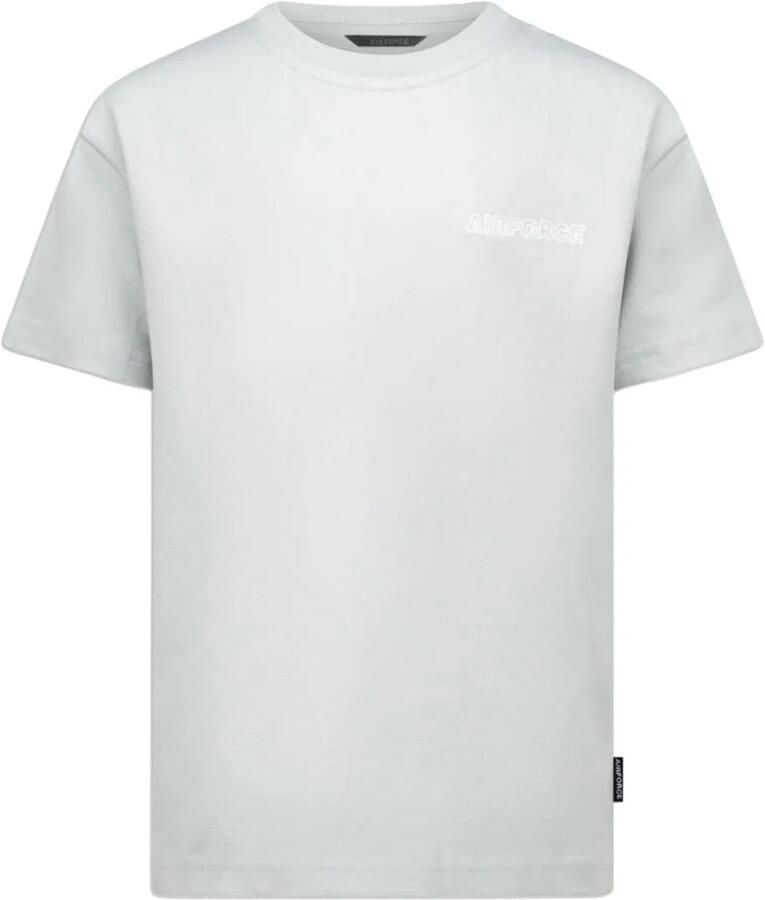 Airforce T-shirt met backprint lichtgrijs