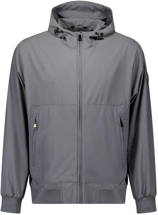Airforce Grijze Softshell Jas met Capuchon Gray Heren