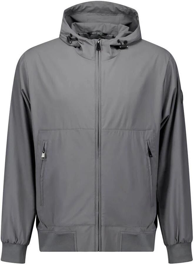 Airforce Grijze Softshell Jas met Capuchon Gray Heren