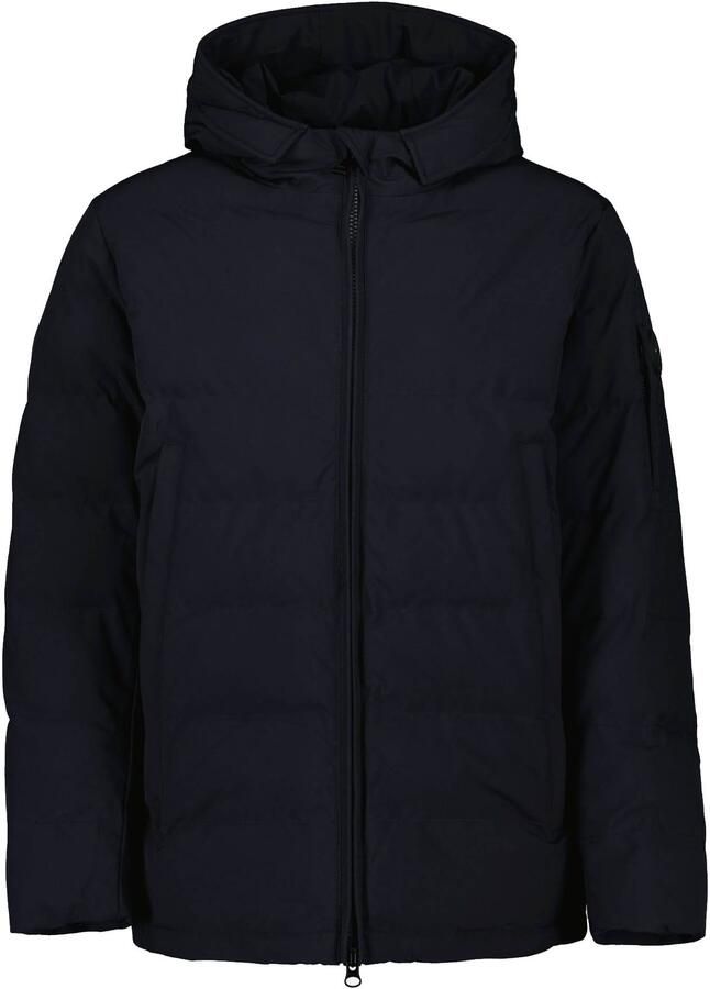 Airforce winterjas Mitchell donkerblauw effen rits slim fit