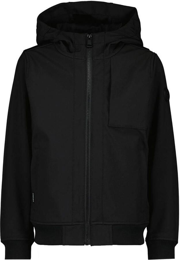 Airforce zomerjas zwart Jongens Polyester Capuchon Effen 152