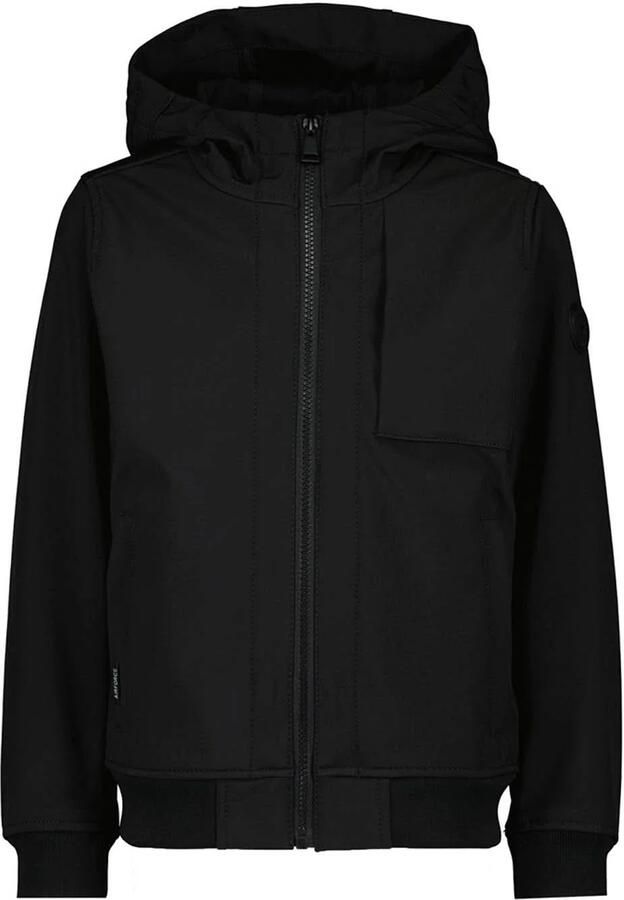 Airforce zomerjas zwart Jongens Polyester Capuchon Effen 164