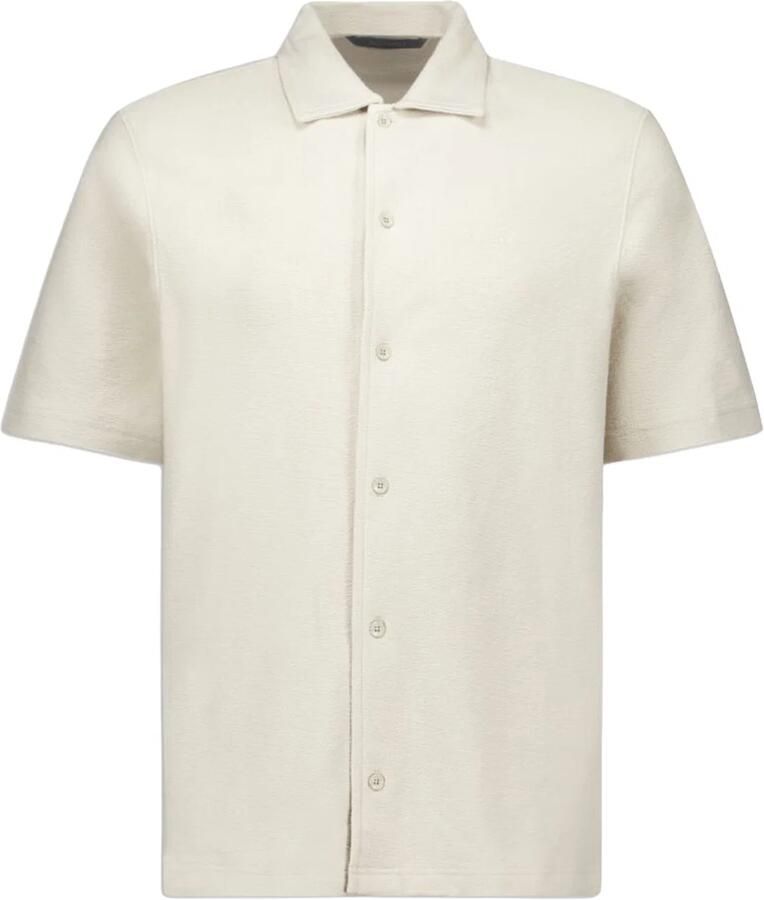 AIRFORCE Heren Overhemden Woven Short Sleeve Shirt Beige - Foto 5