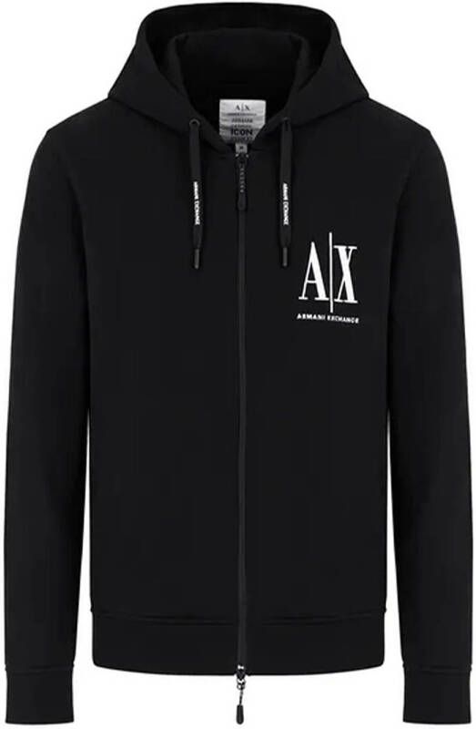 Armani Exchange Stijlvolle Zip Sweatshirt voor Mannen Black Heren