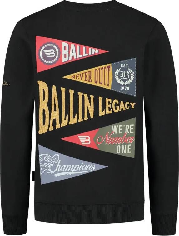 Ballin sweater met backprint zwart meerkleurig Backprint 176