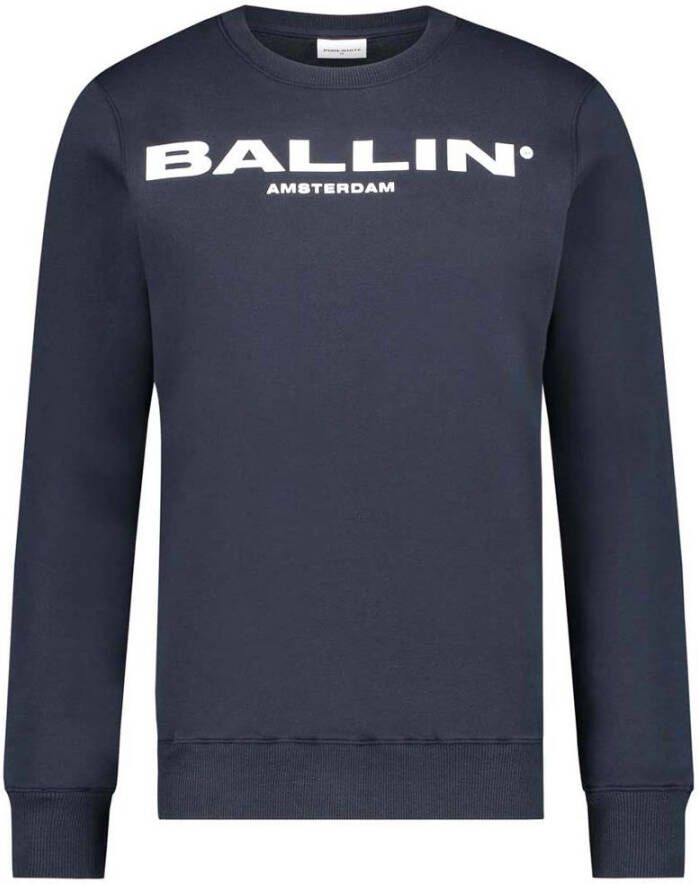 Ballin sweater met tekst donkerblauw