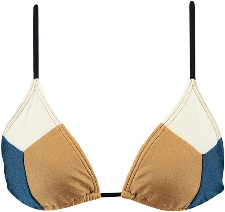 Barts voorgevormde triangel bikinitop Como beige blauw wit