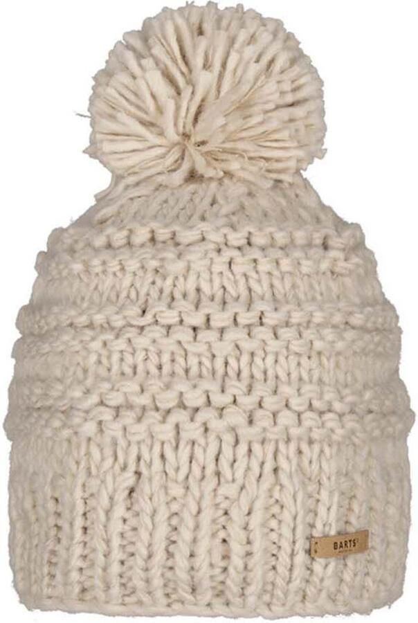 Barts Handgebreide Jasmin Beanie met Pom Beige Dames