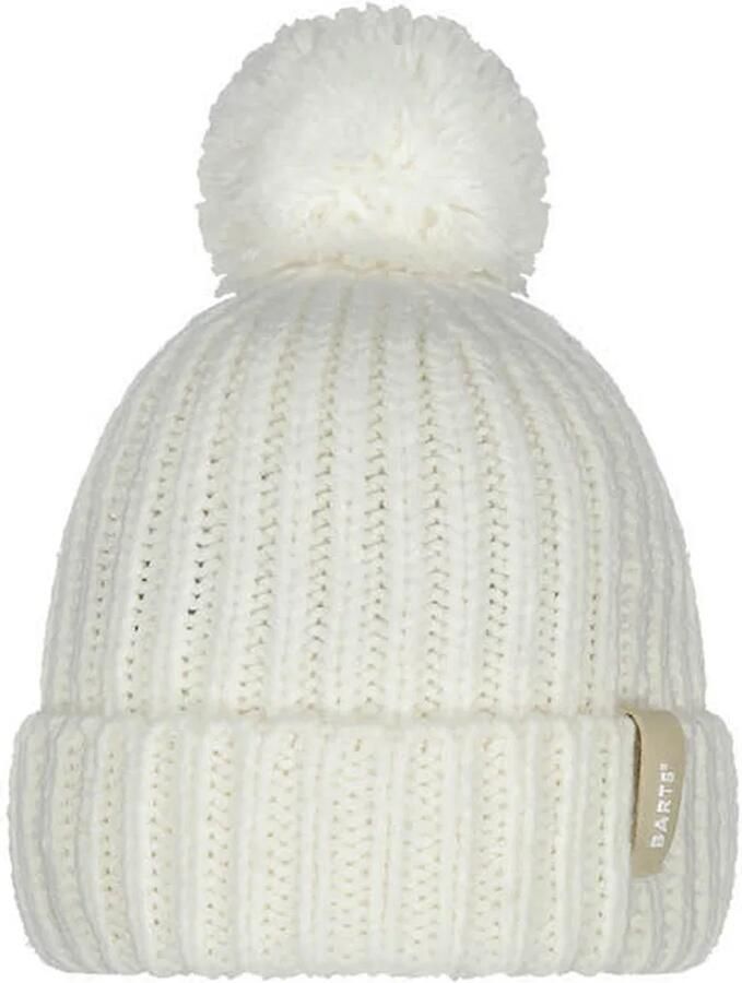 Barts Chunky Gebreide Pom Beanie White Dames