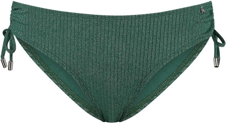 Beachlife bikinibroekje met lurex en textuur groen - Foto 5