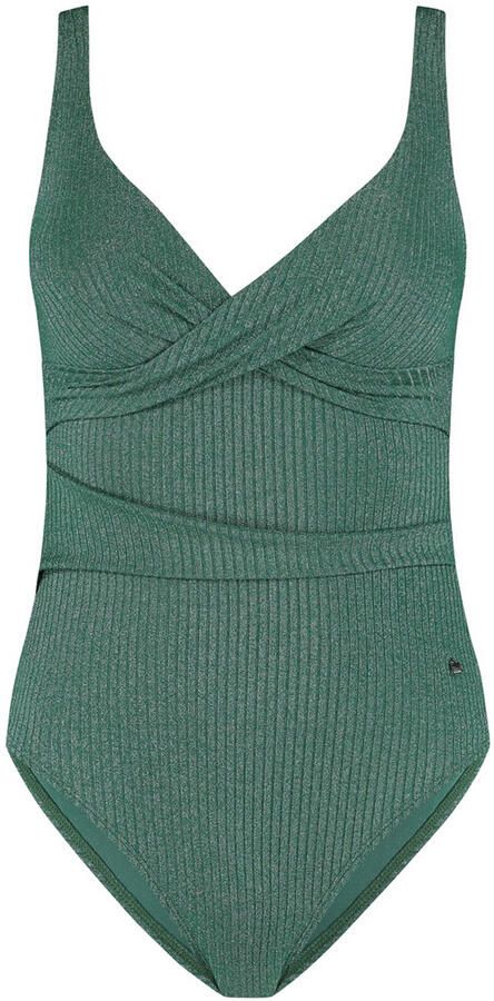 Beachlife Green Glitter Padded Swimsuit Dames