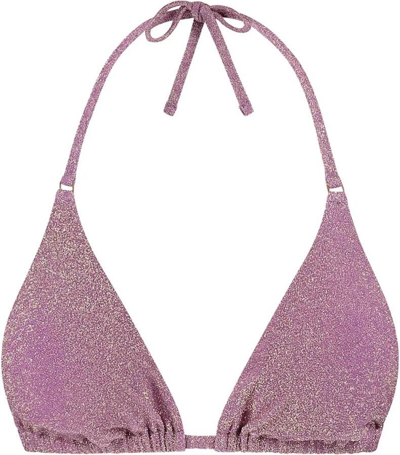 Beachlife Limited voorgevormde triangel bikinitop met lurex mauve - Foto 3