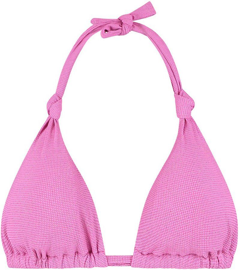 Beachlife voorgevormde triangel bikinitop met lurex roze - Foto 3