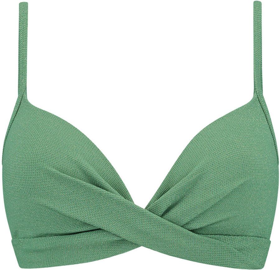 Beachlife voorgevormde beugel bikinitop met lurex groen
