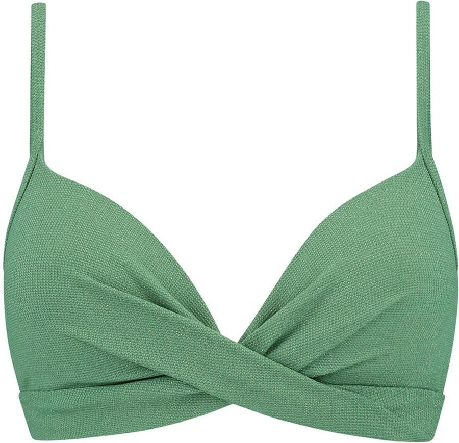 Beachlife voorgevormde beugel bikinitop met lurex groen