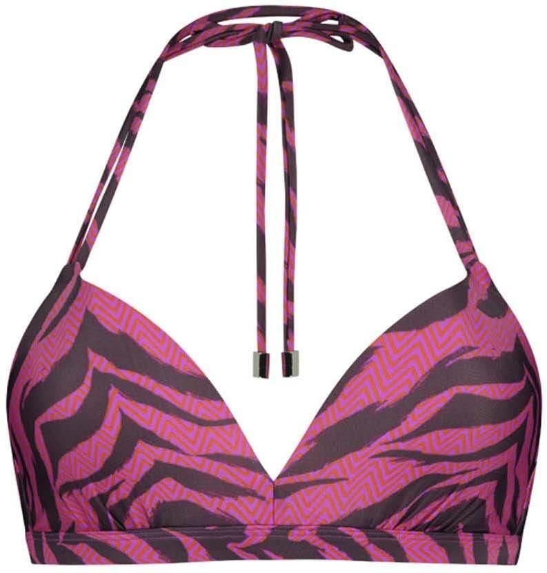 Beachlife voorgevormde halter bikinitop roze paars