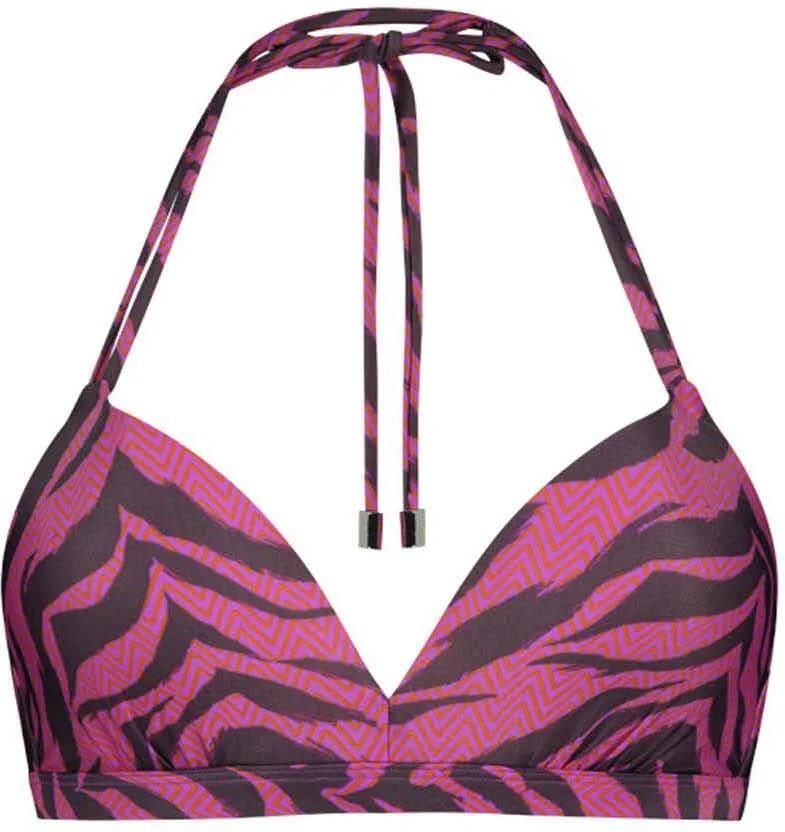 Beachlife voorgevormde halter bikinitop roze paars