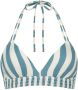 Beachlife voorgevormde gestreepte voorgevormde halter bikinitop blauw wit - Thumbnail 2