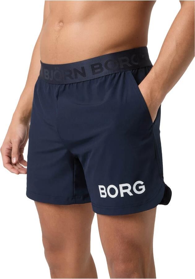 BJORN BORG Heren Broeken Borg 6 Shorts Donkerblauw - Foto 5