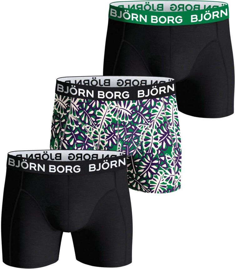 Bjorn Borg Boxers 3-Pack Zwart Print