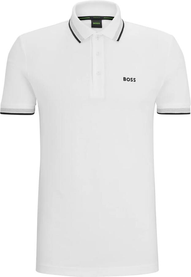 BOSS Green Regular fit poloshirt met labelstitching model 'Paddy' - Foto 4