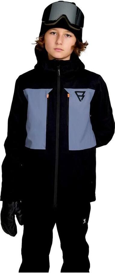 Brunotti Aratinosy kd ski-jas grijs Skijack Jongens Meisjes Polyester Capuchon