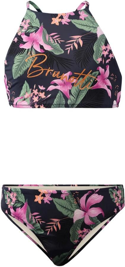 Brunotti crop bikini Camelia donkerblauw roze