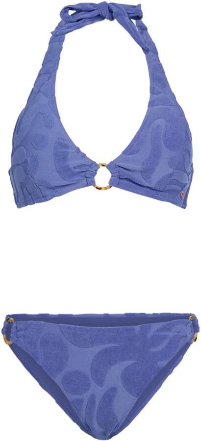 Brunotti voorgevormde halter bikini set Hollymai met textuur blauw