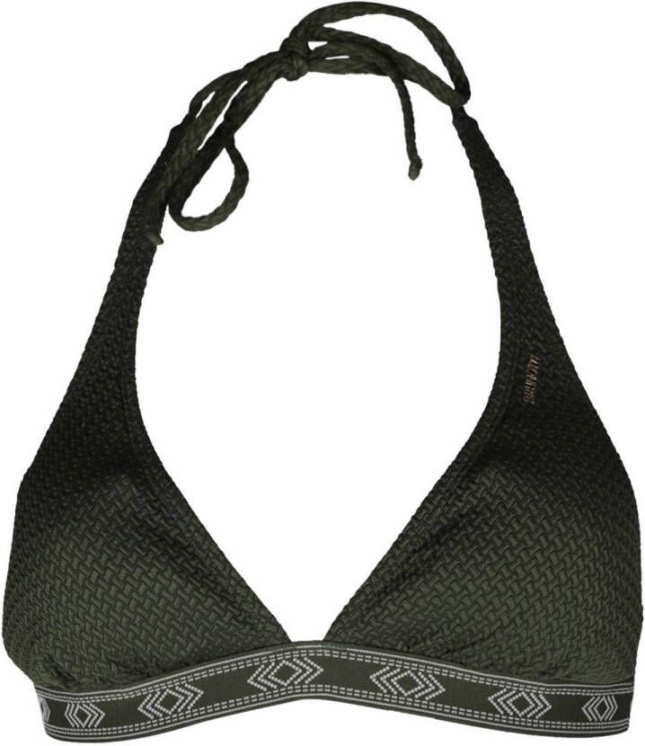 Brunotti voorgevormde halter bikinitop Xandra met textuur donkergroen