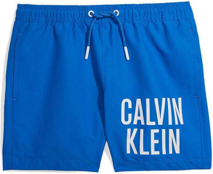 Calvin Klein zwemshort blauw Jongens Gerecycled polyester (duurzaam) Logo 128 140