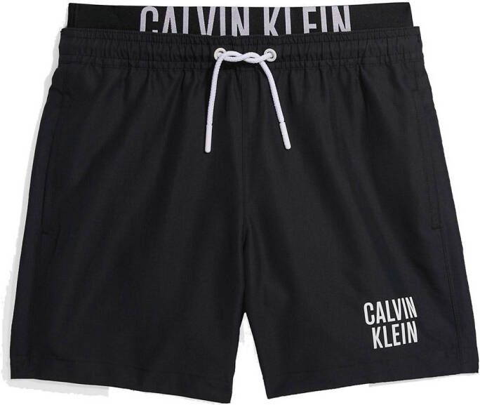 Calvin Klein zwemshort zwart Jongens Gerecycled polyester (duurzaam) Logo 164 176