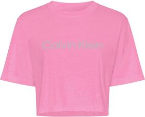 Shirt met ronde hals PW SS Cropped T Shirt met calvin klein logo opschrift