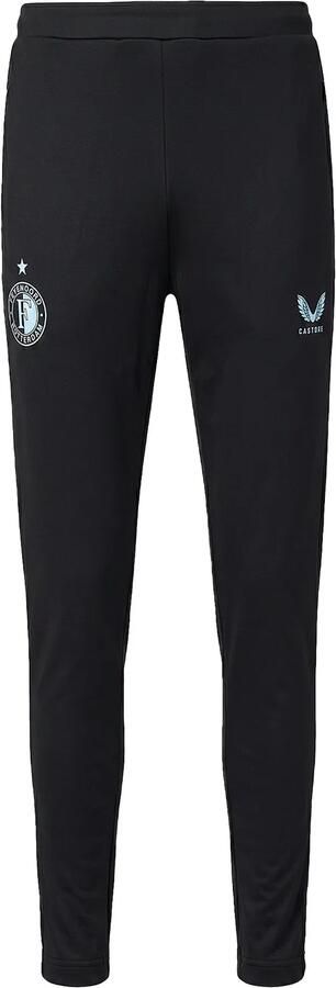 Castore junior Feyenoord voetbalbroek training zwart lichtblauw Sportbroek Polyester