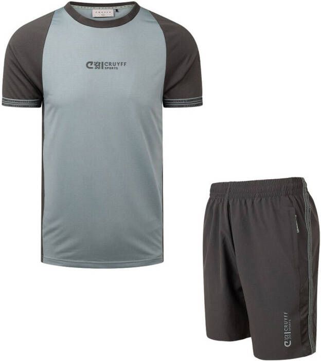 Cruyff T-shirt + short Hoof blauw grijs Shirt + broek Jongens Meisjes Polyester Ronde hals 140