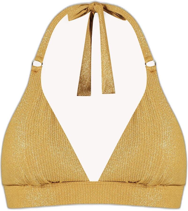Cyell voorgevormde triangel bikinitop Golden Hour met lurex goud