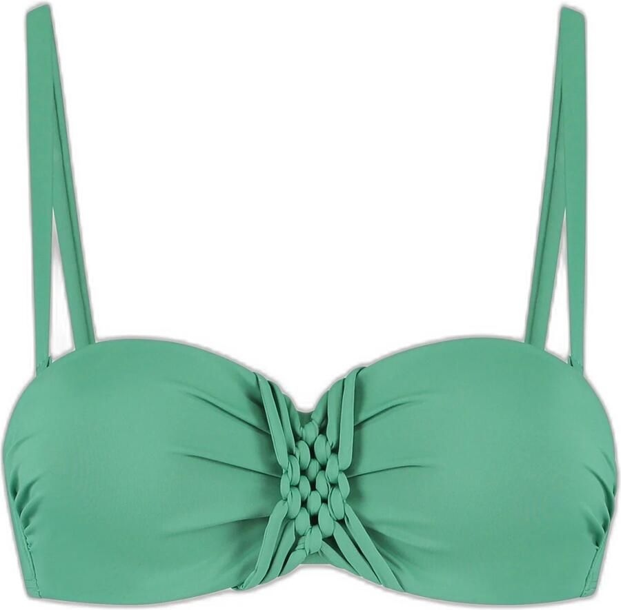 Cyell voorgevormde strapless bandeau bikinitop Green Oasis groen