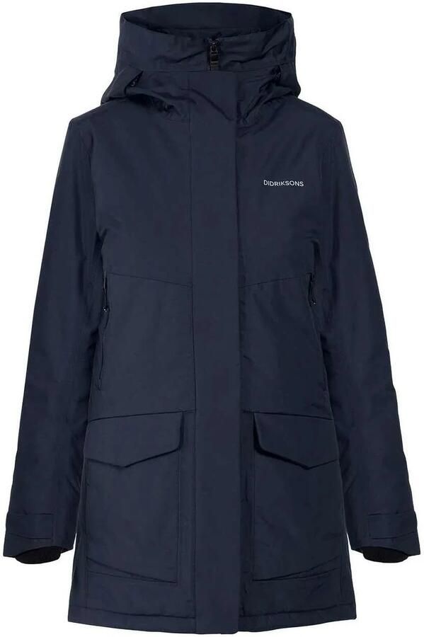 Didriksons Verstelbare Parka met Rits en Capuchon Blue Dames - Foto 3
