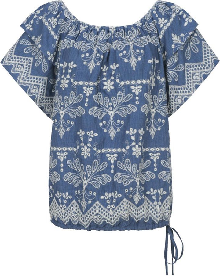 G-maxx top broderie medium blue denim - Foto 4