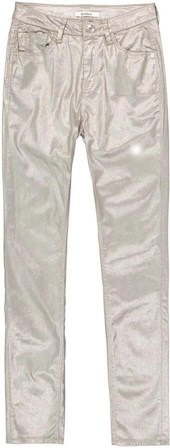 Garcia coated high waist slim fit broek champagne