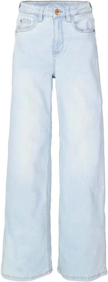 Garcia high waist wide leg jeans Annemay bleached Blauw Meisjes Stretchdenim 170