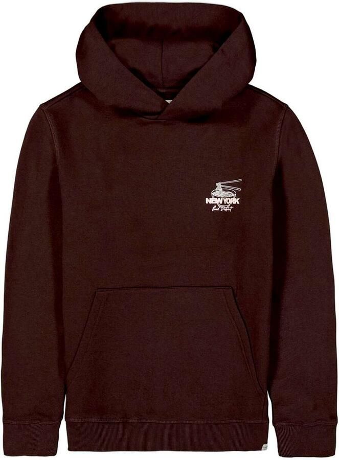 Garcia rechtvallende hoodie met backprint donkerbruin - Foto 3