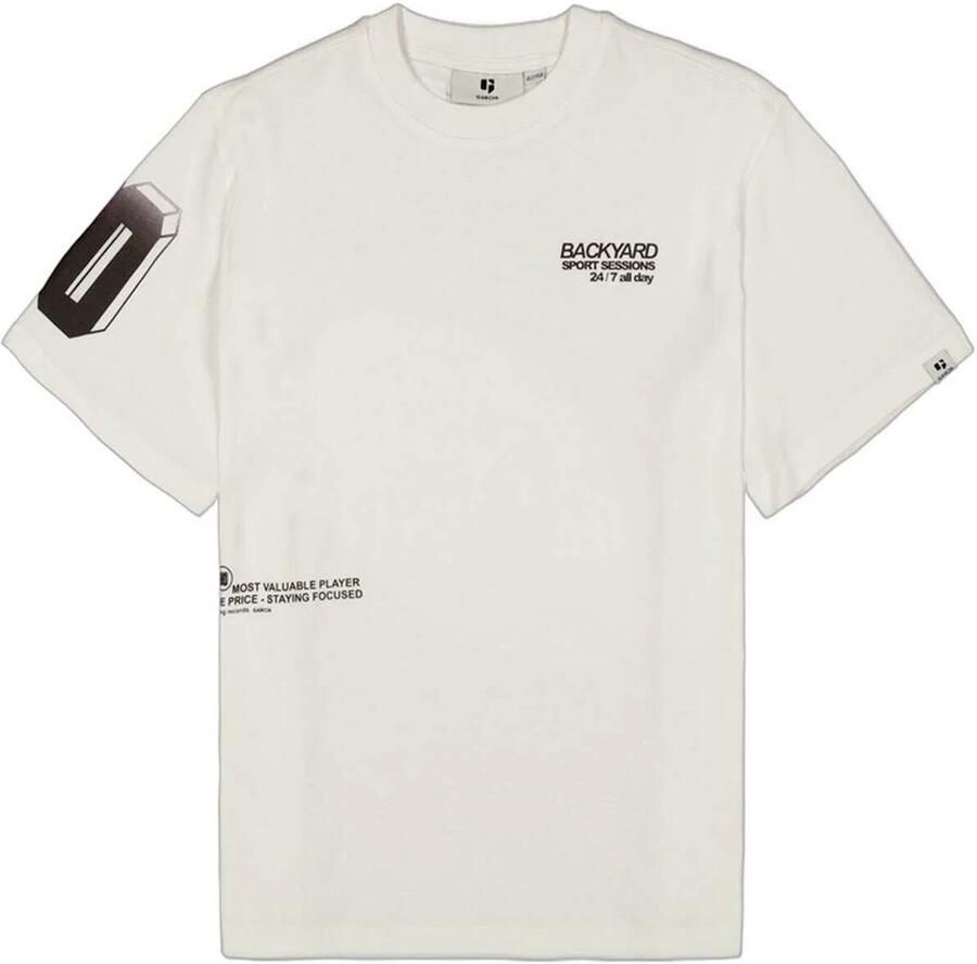 Garcia oversized T-shirt met backprint ecru - Foto 4