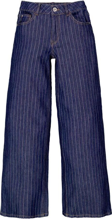 Garcia wide leg gestreepte jeans donkerblauw - Foto 3