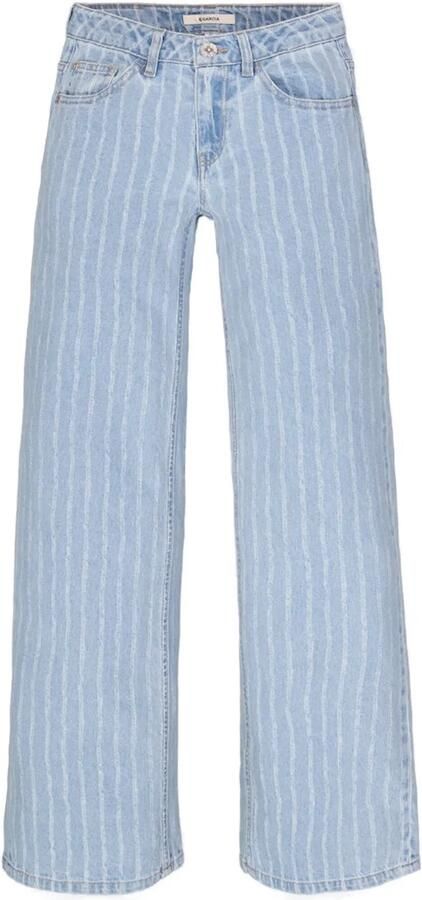 Garcia low waist gestreepte wide leg jeans light blue denim - Foto 3