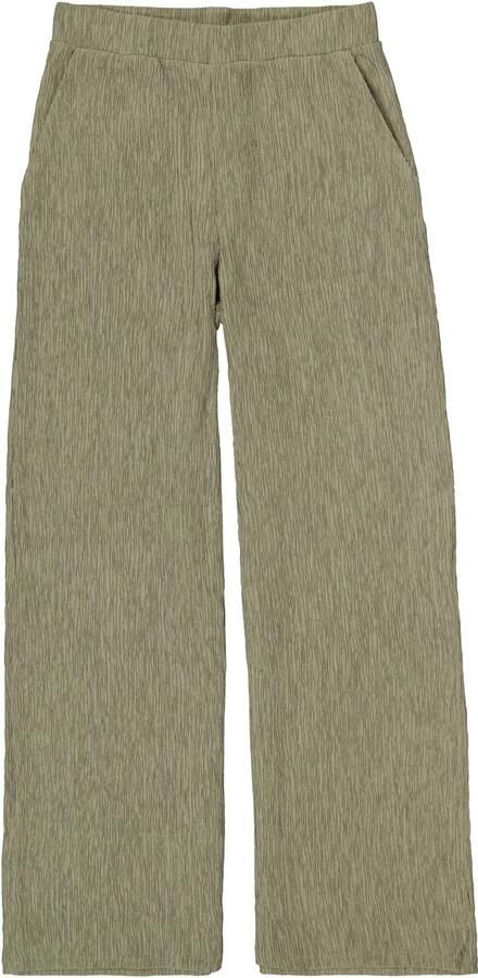 Garcia regular waist wide leg broek met textuur olijfgroen - Foto 4