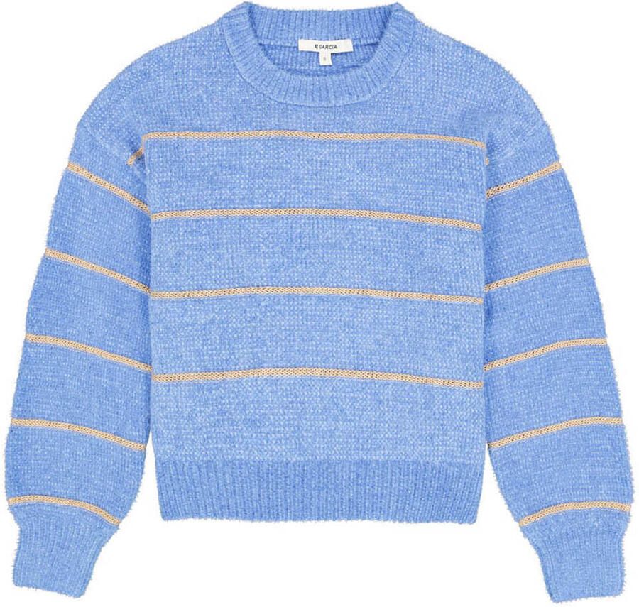Garcia gestreepte pullover blauw met lurex - Foto 3