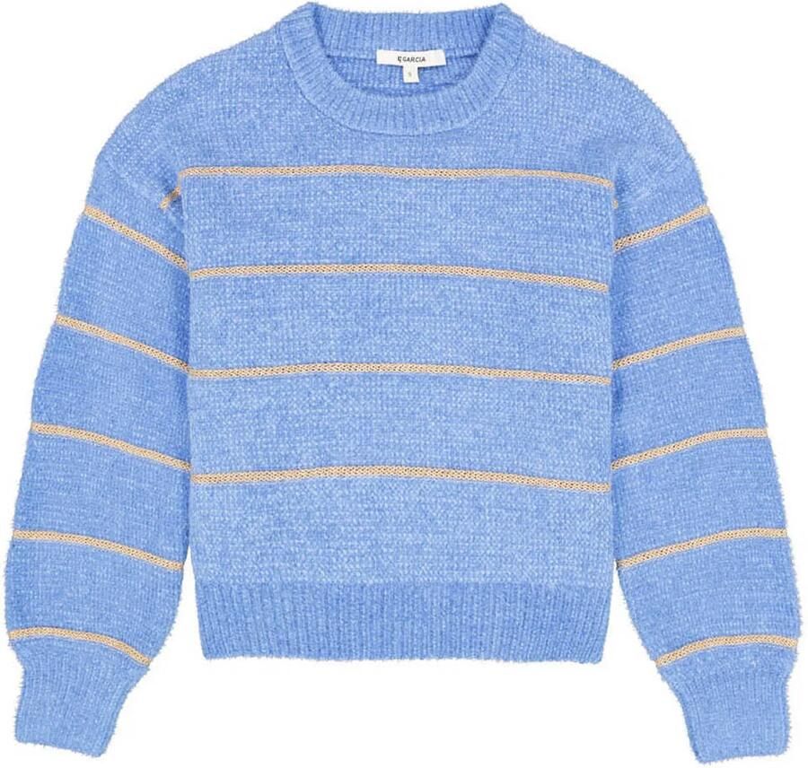 Garcia gestreepte pullover blauw met lurex - Foto 3