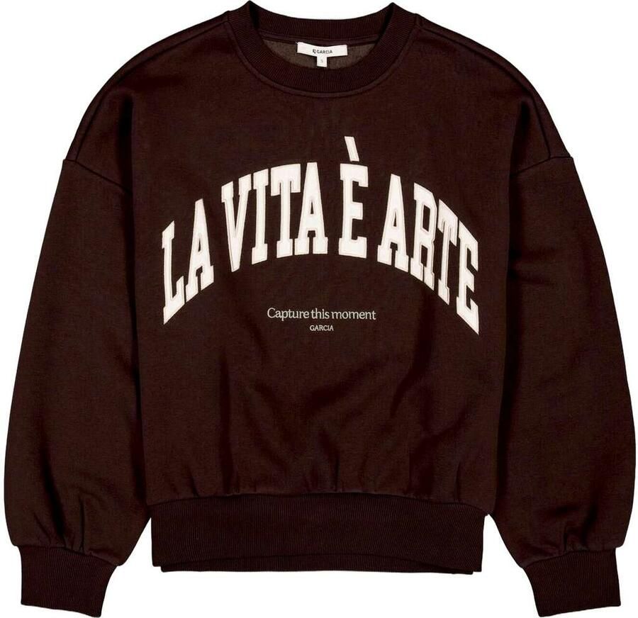Garcia sweater met print bruin - Foto 3