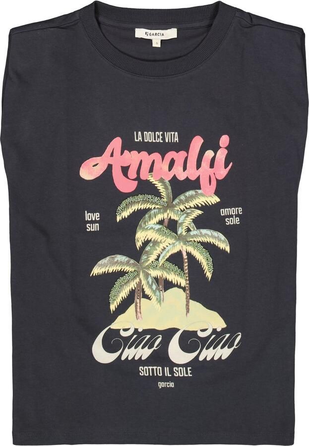 Garcia T-shirt met print antraciet - Foto 4
